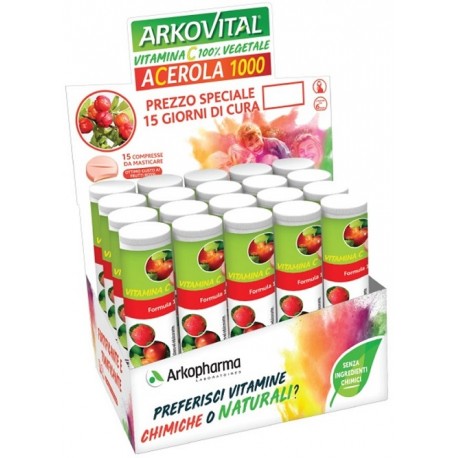 Arkopharma Arkovital Acerola 1000 integratore vitaminico naturale 15 compresse masticabili