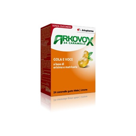 Arkovox Caramelle per Gola e Voce Gusto Miele e Limone 24 Pezzi Arkovox Caramelle per Gola e Voce Gusto Miele e Limone 24 Pezzi