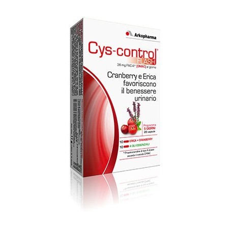 Arkopharma Cys-control Flash integratore per vie urinarie 20 capsule Arkopharma Cys-control Flash integratore per vie urinarie 20 capsule