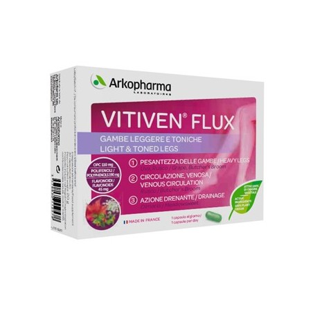 Vitiven Flux 30 capsule - Integratore per microcircolo e gambe pesanti Vitiven Flux 30 capsule - Integratore per microcircolo e gambe pesanti