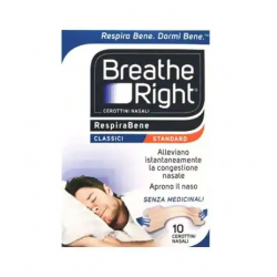 Respirabene Breathe Right - Cerotti nasali classici 10 pezzi