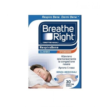 Respirabene Breathe Right - Cerotti nasali classici 30 pezzi Respirabene Breathe Right - Cerotti nasali classici 30 pezzi