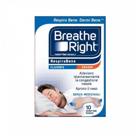 Respirabene Breathe Right - Cerotti nasali classici GRANDI 10 pezzi