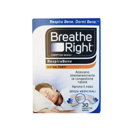 Respirabene Breathe Right - Cerotti nasali EXTRA FORTE 30 pezzi Respirabene Breathe Right - Cerotti nasali EXTRA FORTE 30 pezzi