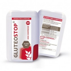 Confezione da 90 mini compresse di integratore alimentare Gluteostop.