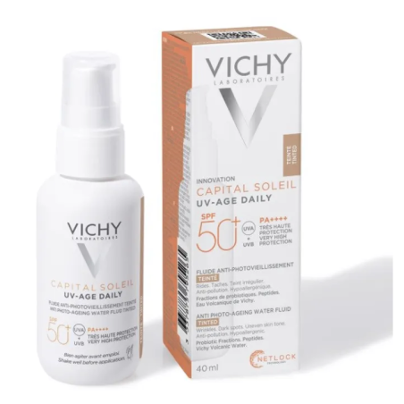 Vichy Capital Soleil Uv-Age Tinted - Fluido viso protettivo e uniformante SPF50+ 40 ml Vichy Capital Soleil Uv-Age Tinted - Fluido viso protettivo e uniformante SPF50+ 40 ml