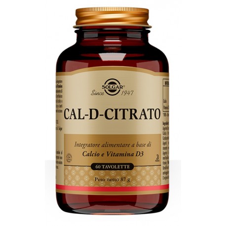 Solgar Cal-D-Citrato integratore a base di calcio e vitamina D per le ossa 60 tavolette