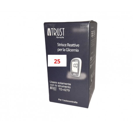 STRISCE MISURAZIONE GLICEMIA VTRUST TD-4279 GLUC 25 PEZZI