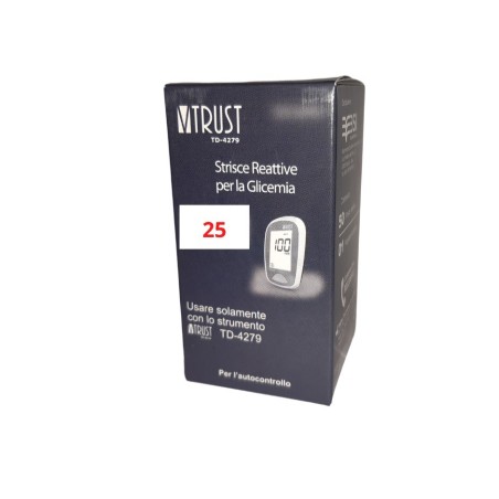 STRISCE MISURAZIONE GLICEMIA VTRUST TD-4279 GLUC 25 PEZZI STRISCE MISURAZIONE GLICEMIA VTRUST TD-4279 GLUC 25 PEZZI