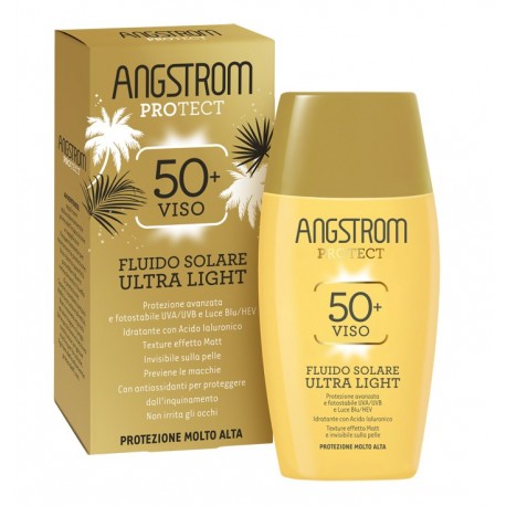 Angstrom Fluido protezione solare viso ultra light SPF50+ texture leggera 40 ml