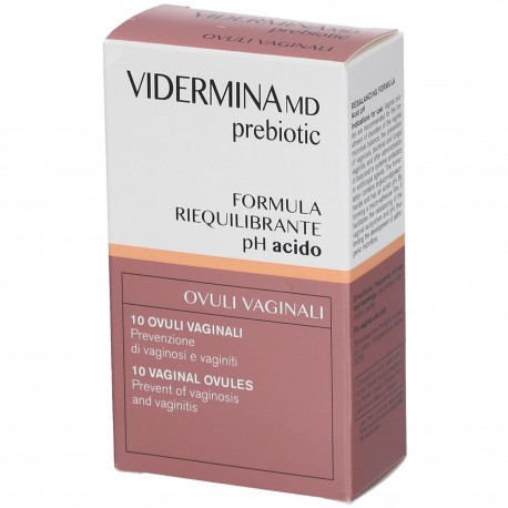 Vidermina Prebiotic Ovuli - 10 Ovuli Vaginali Prebiotici Riequilibranti