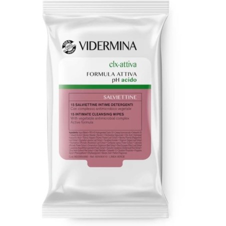 Vidermina Clx Attiva 15 Salviettine Detergenti per Igiene Intima Vidermina Clx Attiva 15 Salviettine Detergenti per Igiene Intima