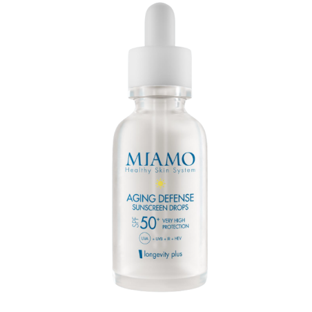 Miamo Aging Defense Sunscreen Drops SPF 50+ - Siero protezione solare anti età 30 ml Miamo Aging Defense Sunscreen Drops SPF 50+ - Siero protezione solare anti età 30 ml