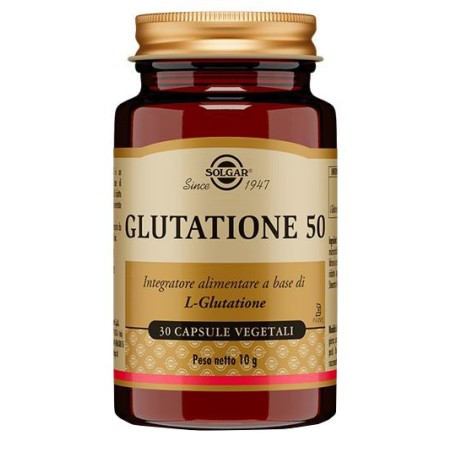 Solgar Glutatione 50 - Integratore antiossidante 30 capsule vegetali Solgar Glutatione 50 - Integratore antiossidante 30 capsule vegetali