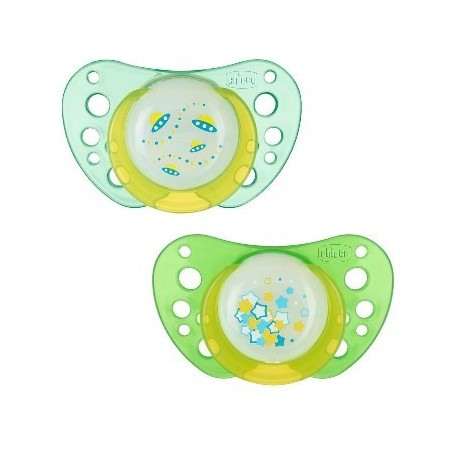 Chicco Succhietto Air Lumi in Silicone 6-16 Mesi - 2 Pezzi Chicco Succhietto Air Lumi in Silicone 6-16 Mesi - 2 Pezzi