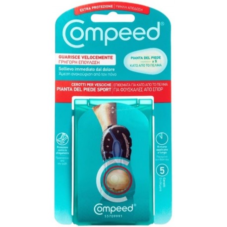 Compeed Vesciche Pianta del piede - Cerotto idrocolloidale per la pianta del piede 5 pezzi