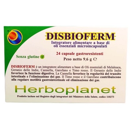 Herboplanet Disbioferm integratore per digestione e regolarità intestinale 24 capsule