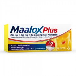Maalox Plus 50 200 mg + 200 mg + 25 mg 50 compresse masticabili
