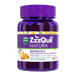 ZzzQuil Natura integratore per dormire bene 30 pastiglie gommose mango banana