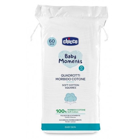 Chicco Baby Moments Quadrotti di Cotone 60 Pezzi