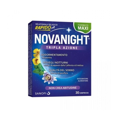NovaNight tripla azione integratore per insonnia e risvegli notturni 16 compresse NovaNight tripla azione integratore per insonnia e risvegli notturni 16 compresse