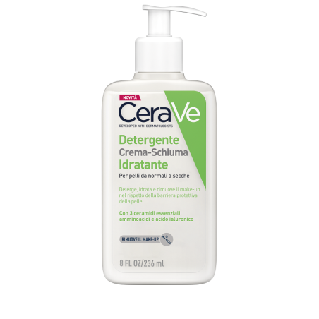 CeraVe Detergente Crema-Schiuma Idratante viso corpo pelli normali secche 236 ml CeraVe Detergente Crema-Schiuma Idratante viso corpo pelli normali secche 236 ml