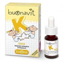 Confezione con un flacone da 5,7 ml con contagocce di integratore per lattanti Buonavit K