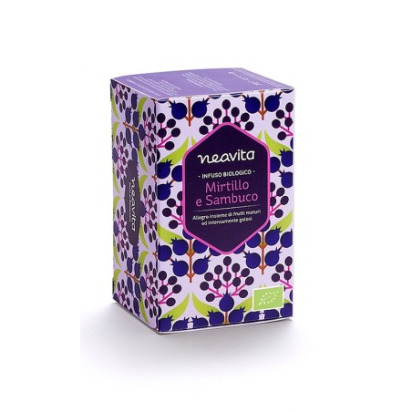 Neavita Mirtillo e Sambuco Infuso biologico dolce e goloso 15 filtri Neavita Mirtillo e Sambuco Infuso biologico dolce e goloso 15 filtri