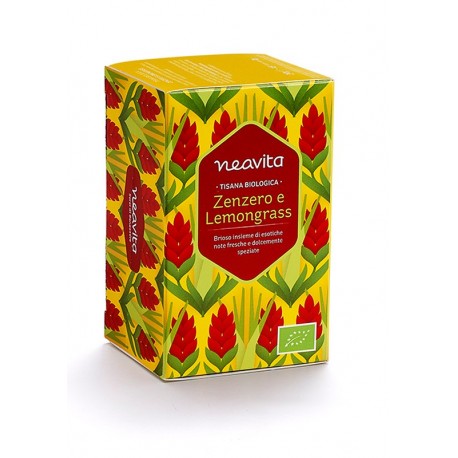 Neavita Zenzero e Lemongrass Tisana biologica briosa agrumata 15 filtri