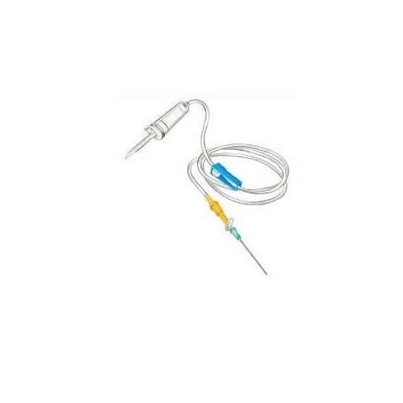 Safety Deflussore con ago regolatore di flusso per flebo tipo Roller G21 120 cm Safety Deflussore con ago regolatore di flusso per flebo tipo Roller G21 120 cm