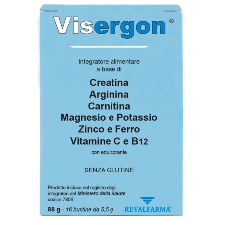 Revalfarma Visergon integratore ricostituente per funzione muscolare 16 bustine Revalfarma Visergon integratore ricostituente per funzione muscolare 16 bustine