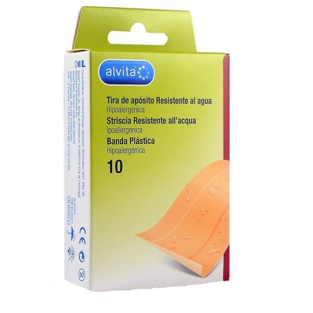 Alvita Striscia Resistente all'Acqua Cerotto Impermeabile 10x6cm 10 pezzi Alvita Striscia Resistente all'Acqua Cerotto Impermeabile 10x6cm 10 pezzi