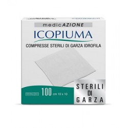Icopiuma Compresse sterili di garza idrofila 10 x 10 cm 100 compresse