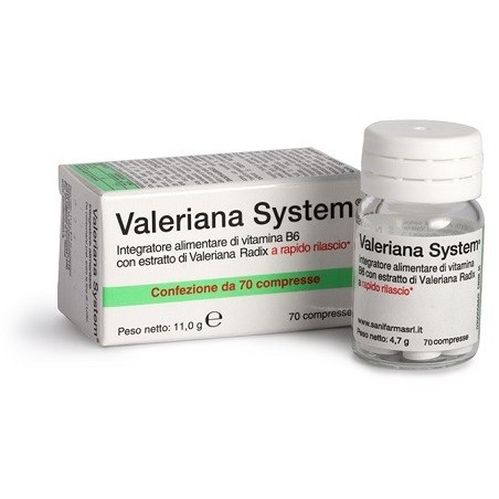 Sanifarma Valeriana System integratore rilassante a rapido rilascio 70 compresse Sanifarma Valeriana System integratore rilassante a rapido rilascio 70 compresse