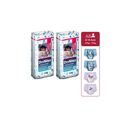 Kimberly Clark Italia Huggies Drynites 8/15 Anni Girl L 27/57kg Pacco Singolo 9 Pezzi
