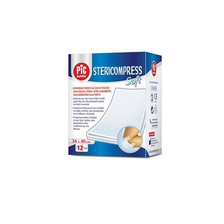 PIC Stericompress Soft compresse in TNT per ogni medicazione domestica 18 x 40 cm 6 pezzi PIC Stericompress Soft compresse in TNT per ogni medicazione domestica 18 x 40 cm 6 pezzi