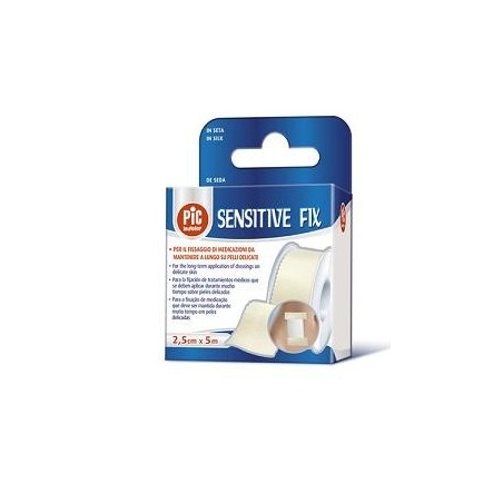 PIC Sensitive Fix cerotto in seta per fissaggio medicazioni su pelli delicate 2,5 x 500 cm