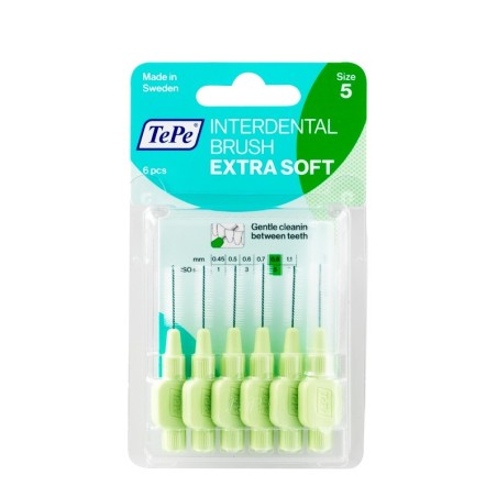 TePe Scovolino Extrasoft Verde 0,8 mm scovolino per spazi interdentali 6 pezzi TePe Scovolino Extrasoft Verde 0,8 mm scovolino per spazi interdentali 6 pezzi