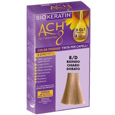 Biokeratin ACH8 Color Prodige 8/D Biondo Chiaro Dorato tinta per capelli agli oli vegetali