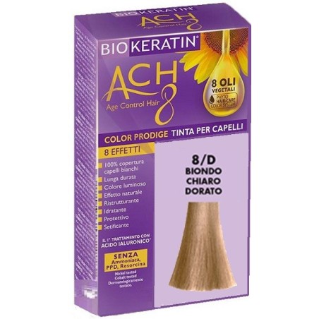 Biokeratin ACH8 Color Prodige 8/D Biondo Chiaro Dorato tinta per capelli agli oli vegetali Biokeratin ACH8 Color Prodige 8/D Biondo Chiaro Dorato tinta per capelli agli oli vegetali
