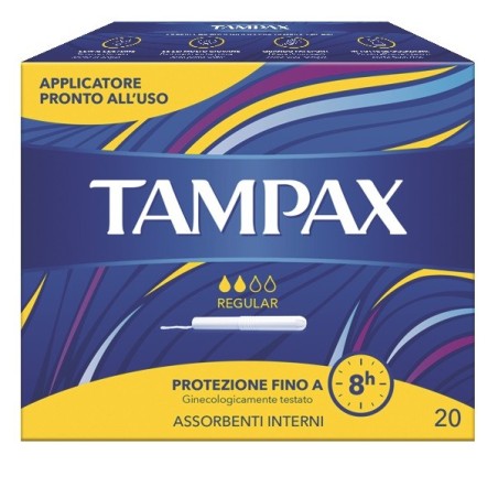 Tampax Blue Box Regular tampone con applicatore in cartone 20 pezzi Tampax Blue Box Regular tampone con applicatore in cartone 20 pezzi
