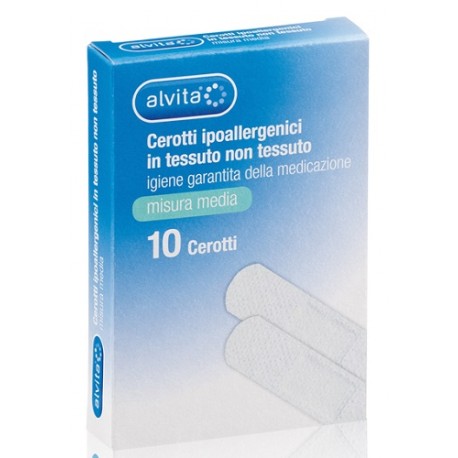 Alvita Cerotto in TNT estensibile bianco con tampone antisettico medio 10 pezzi