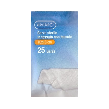 Alvita Garza sterile in TNT per protezione della cute 10 x 10 cm 25 pezzi