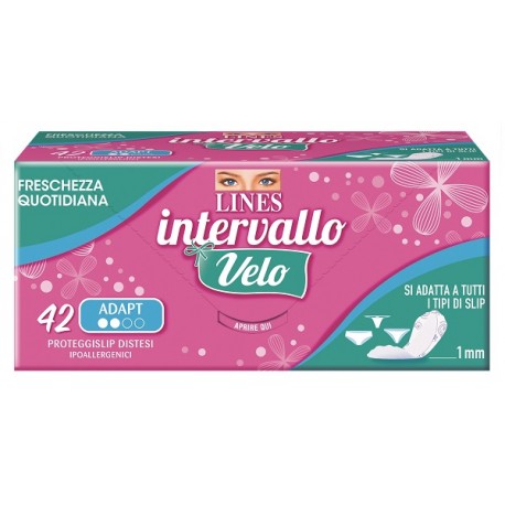 Lines Intervallo Velo Adapt proteggislip sottili flessibili 42 pezzi distesi