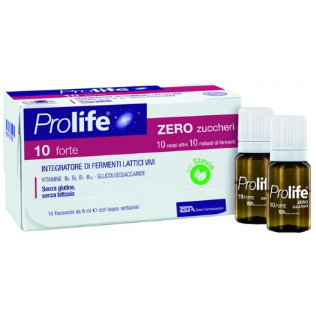 Prolife 10 Forte zero zuccheri integratore di fermenti lattici vivi 10 flaconcini