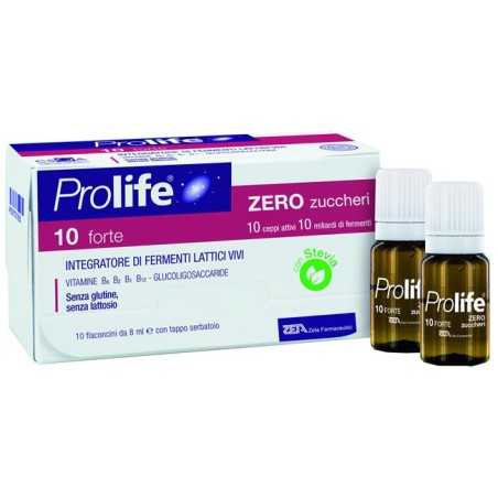 Prolife 10 Forte zero zuccheri integratore di fermenti lattici vivi 10 flaconcini Prolife 10 Forte zero zuccheri integratore di fermenti lattici vivi 10 flaconcini