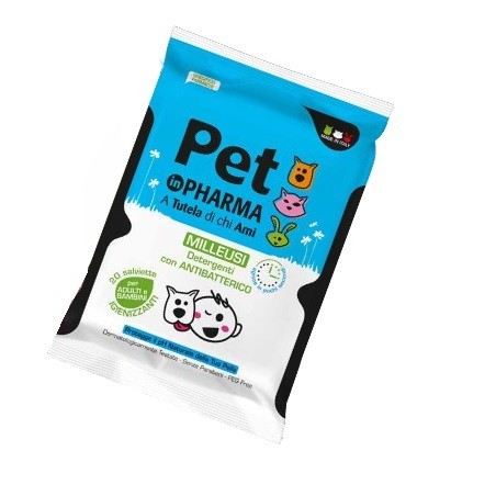 Pet In Pharma Salviette umidificate igienizzanti con antibatterico per adulti e bambini a contatto con animali 20 pezzi Pet In Pharma Salviette umidificate igienizzanti con antibatterico per adulti e bambini a contatto con animali 20 pezzi