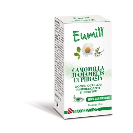 Eumill Camomilla Hamamelis Euphrasia gocce oculari rinfrescanti lenitive 10 ml Eumill Camomilla Hamamelis Euphrasia gocce oculari rinfrescanti lenitive 10 ml
