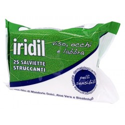 Iridil Salviette struccanti per viso occhi e labbra con aloe e olio di mandorle 25 pezzi