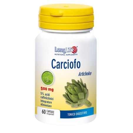 LongLife Carciofo 500 mg integratore per funzione digestiva ed epatica 60 capsule vegetali LongLife Carciofo 500 mg integratore per funzione digestiva ed epatica 60 capsule vegetali